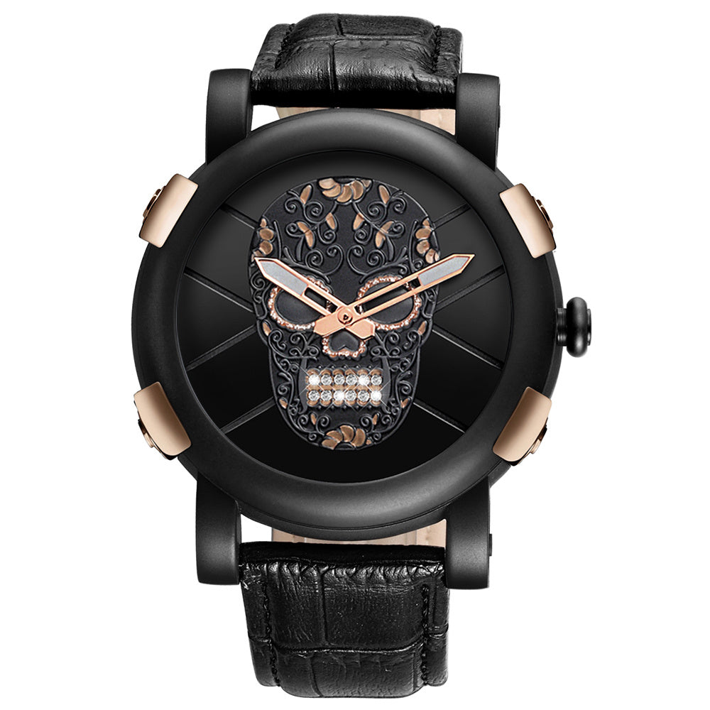 SKONE Pirate Skeleton Skull Quartz Men Watches