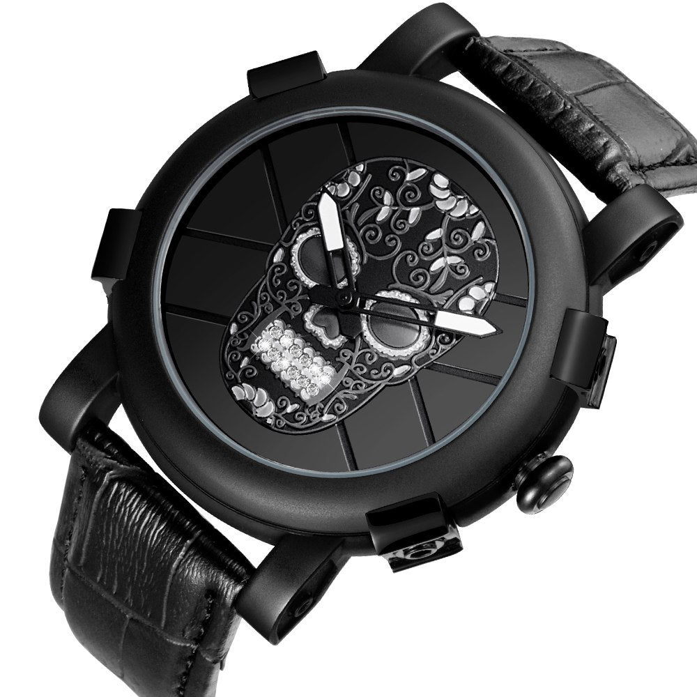 SKONE Pirate Skeleton Skull Quartz Men Watches