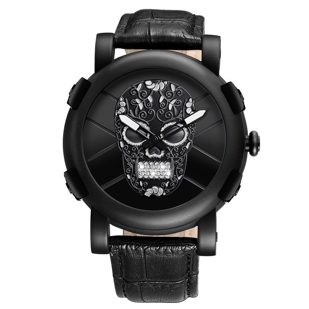 SKONE Pirate Skeleton Skull Quartz Men Watches