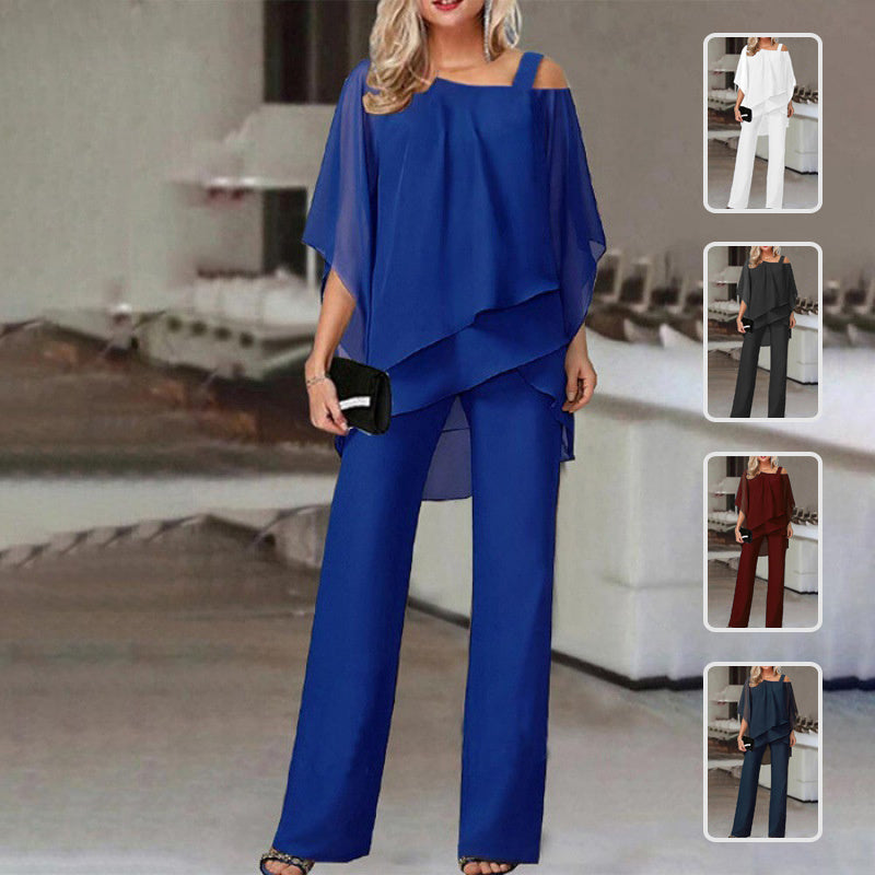 Solid Loose Irregular Suits Batwing Sleeve