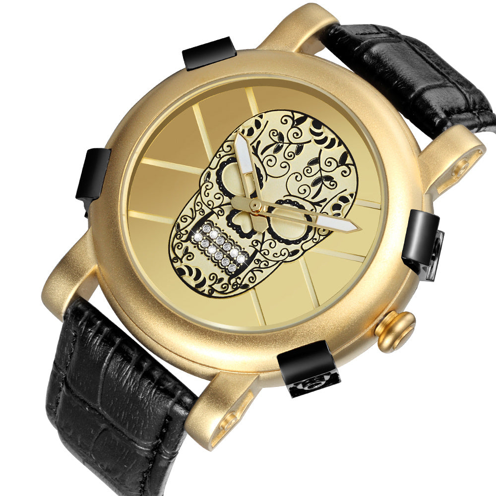 SKONE Pirate Skeleton Skull Quartz Men Watches