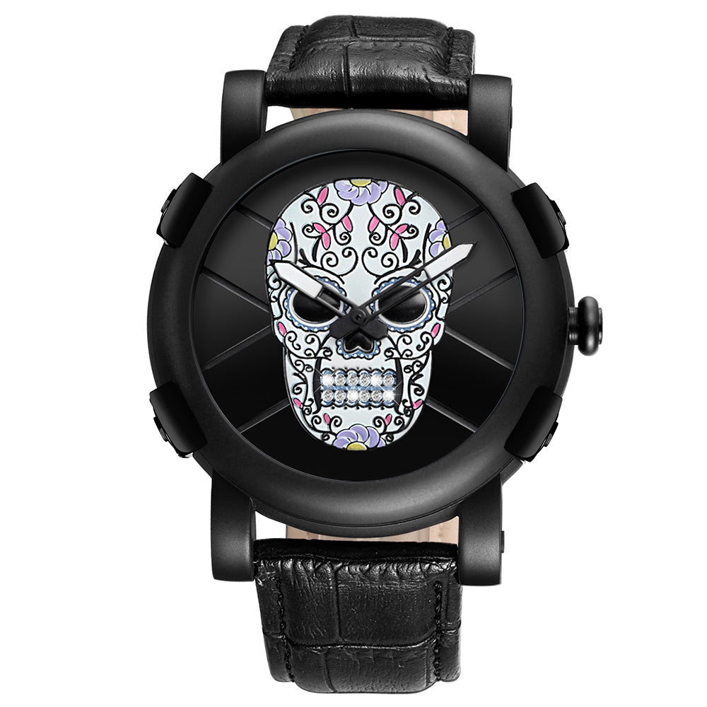 SKONE Pirate Skeleton Skull Quartz Men Watches