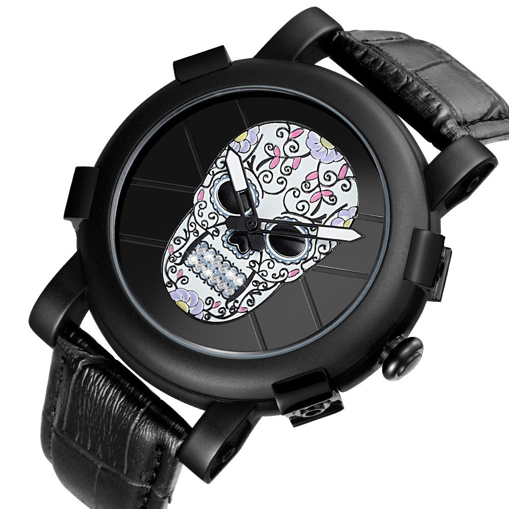 SKONE Pirate Skeleton Skull Quartz Men Watches