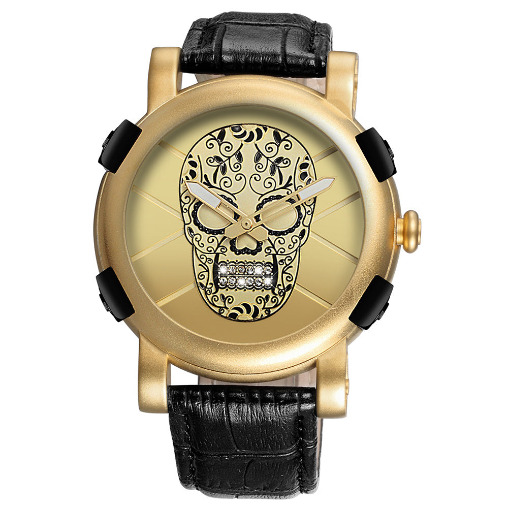 SKONE Pirate Skeleton Skull Quartz Men Watches