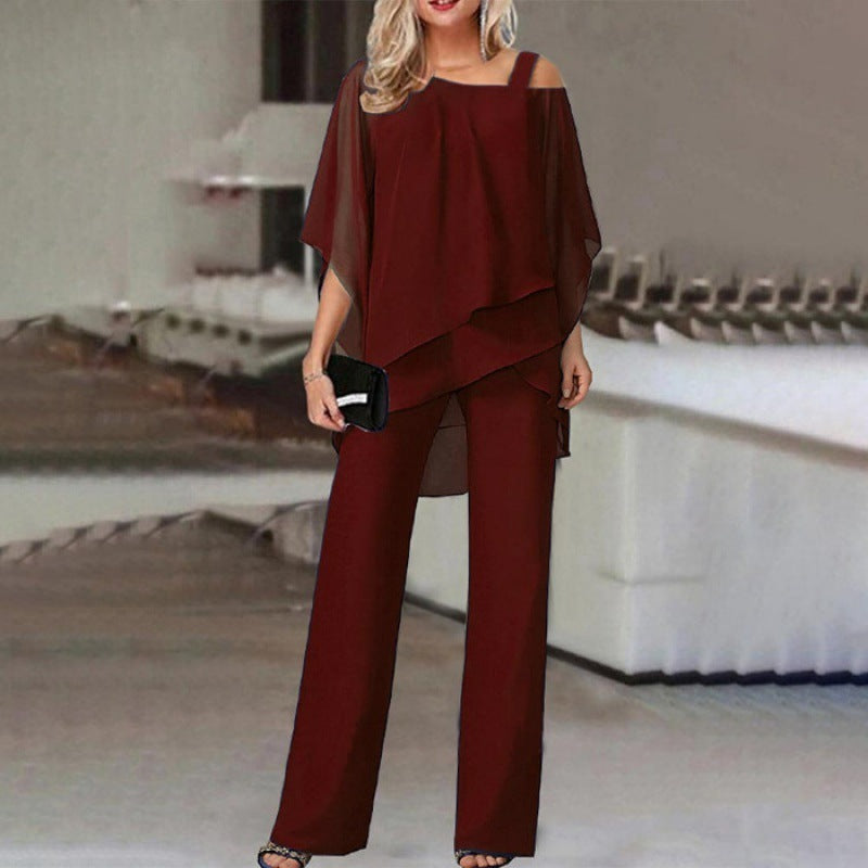 Solid Loose Irregular Suits Batwing Sleeve