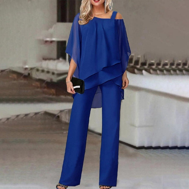 Solid Loose Irregular Suits Batwing Sleeve