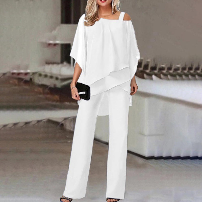 Solid Loose Irregular Suits Batwing Sleeve