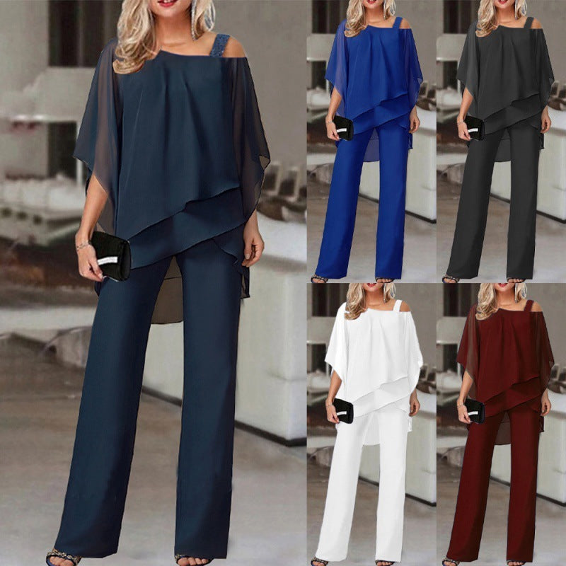 Solid Loose Irregular Suits Batwing Sleeve